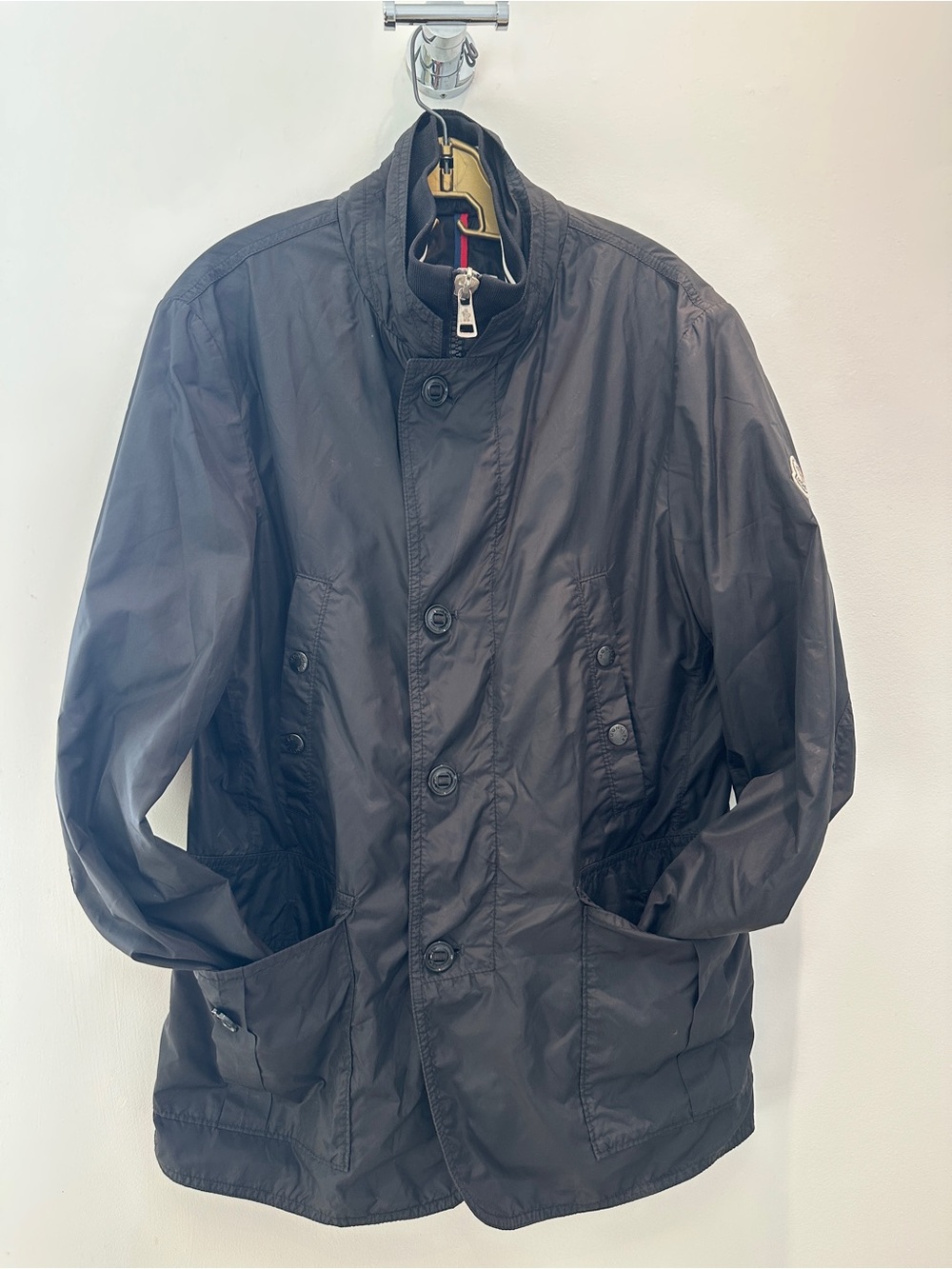 Moncler Black Lightweight Button-Front Field Jacket